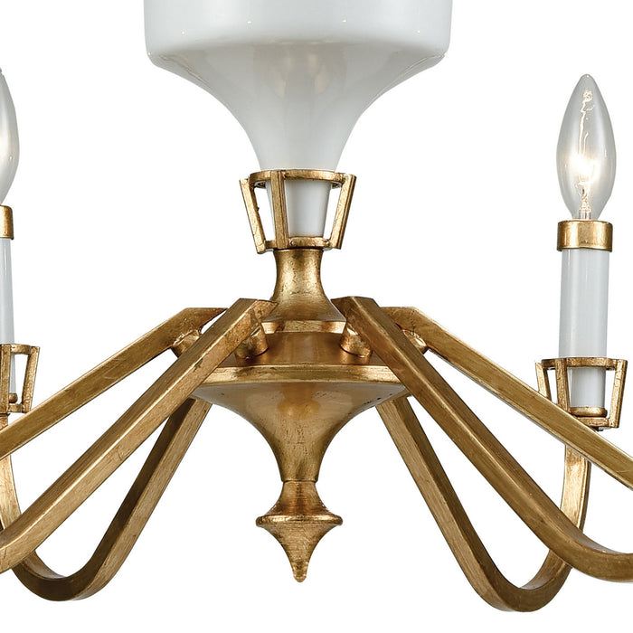 ELK Home - 33053/6 - Six Light Chandelier - Ceramique - Antique Gold Leaf