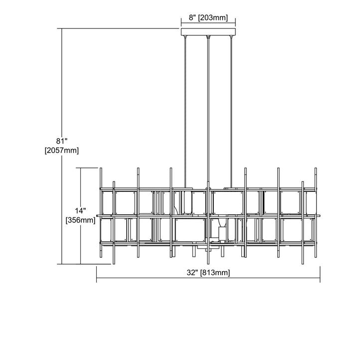 ELK Home - 33146/8 - Eight Light Chandelier - Spanish Alabaster - Dark Graphite