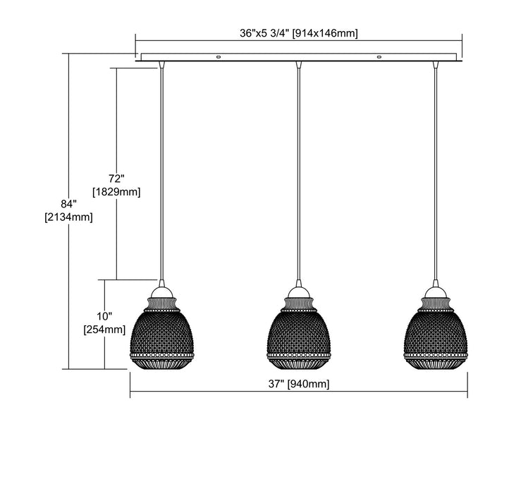 ELK Home - 56590/3LP - Three Light Pendant - Victoriana - Polished Chrome