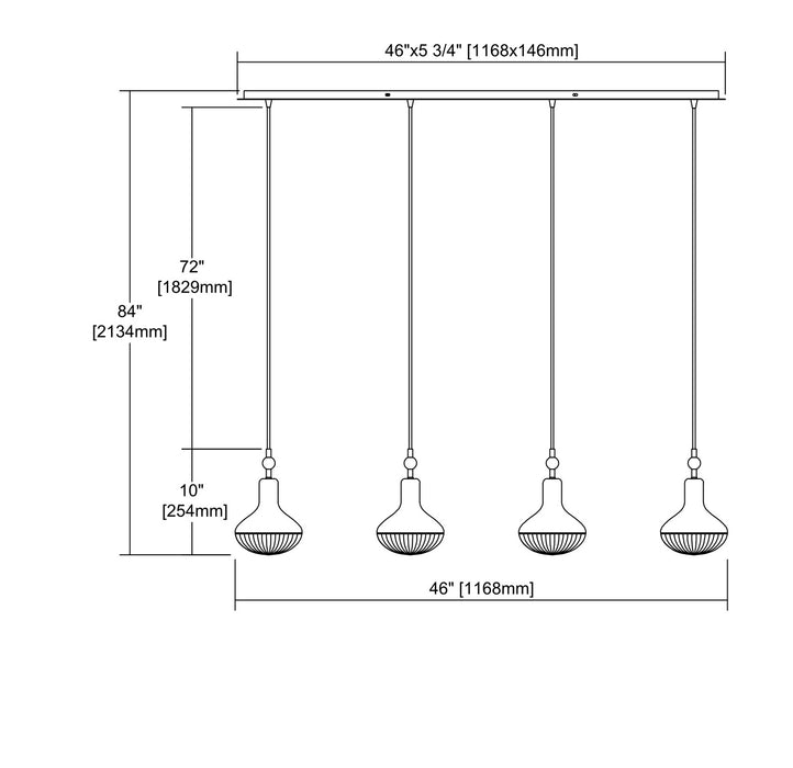 ELK Home - 56623/4LP - Four Light Pendant - Ravette - Polished Chrome