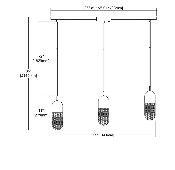 ELK Home - 56661/3L - Three Light Pendant - Capsula - Polished Chrome