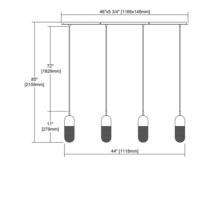 ELK Home - 56661/4LP - Four Light Pendant - Capsula - Polished Chrome