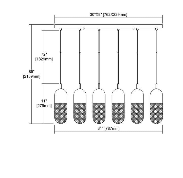 ELK Home - 56661/6RC - Six Light Pendant - Capsula - Polished Chrome