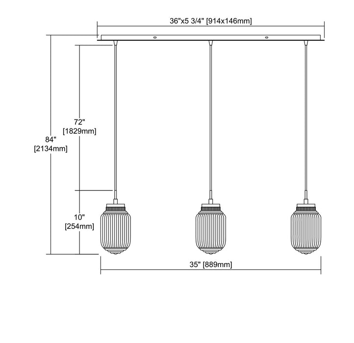 ELK Home - 56662/3LP - Three Light Pendant - Dubois - Polished Chrome