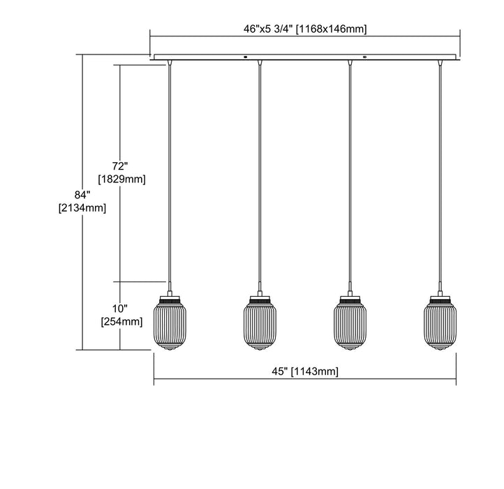 ELK Home - 56662/4LP - Four Light Pendant - Dubois - Polished Chrome