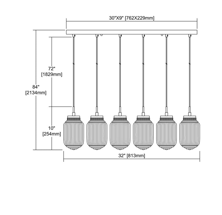 ELK Home - 56662/6RC - Six Light Pendant - Dubois - Polished Chrome