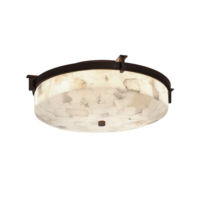 Justice Designs - ALR-8985-DBRZ - Two Light Flush-Mount - Alabaster Rocks - Dark Bronze