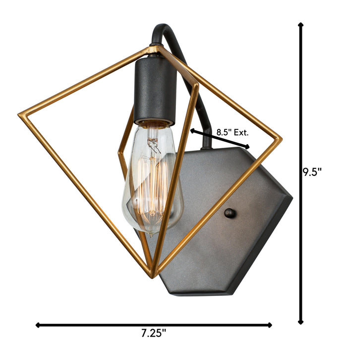 Varaluz - 261B01AGRB - One Light Bath - Metropolis - Antique Gold/Rustic Bronze