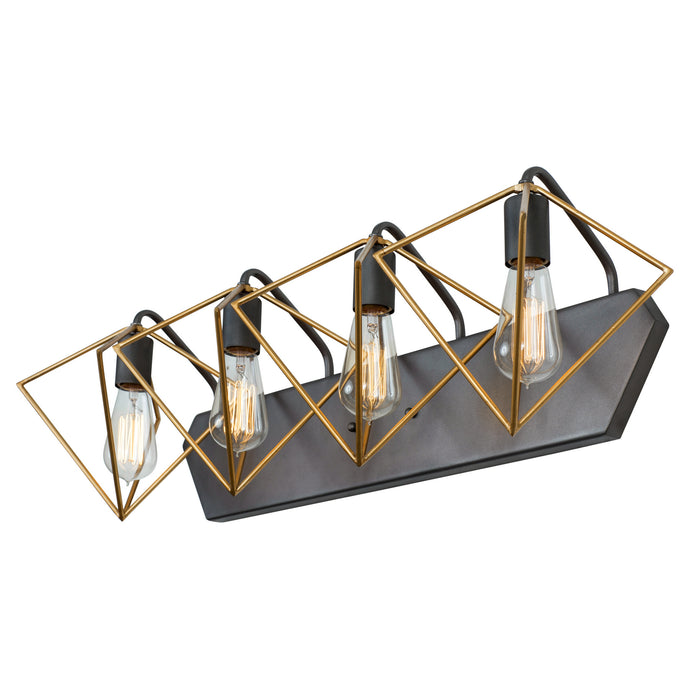 Varaluz - 261B04AGRB - Four Light Bath - Metropolis - Antique Gold/Rustic Bronze