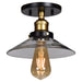 Access - 24001LEDDLP-BGL/CLR - LED Semi-Flush Mount - The District - Black and Gold