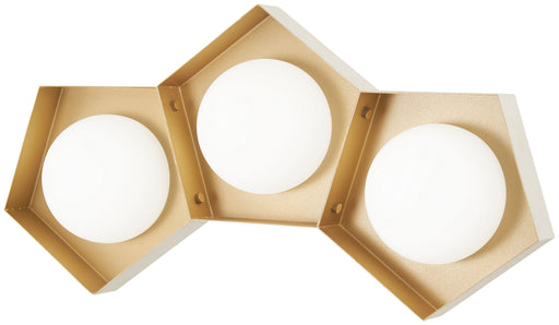 Five-O LED Bath Textured White Exterior with Gold Leaf Interior
