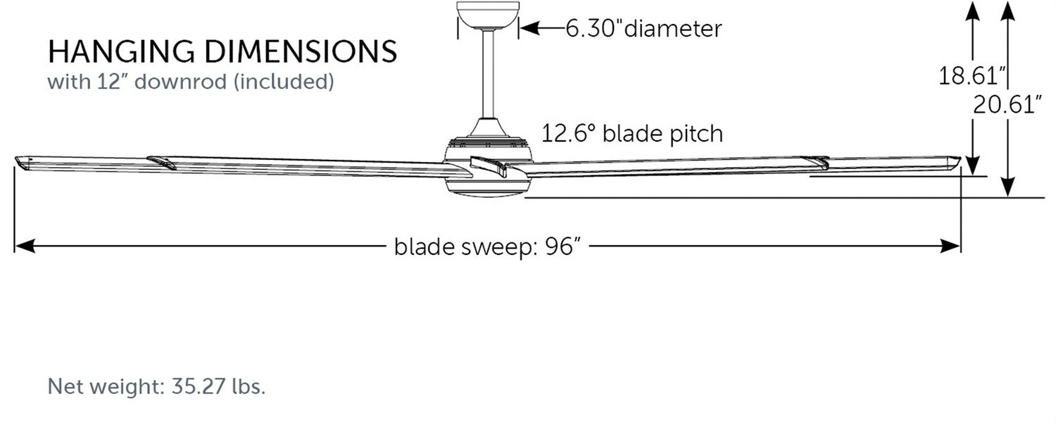 Fanimation - MAD7998BLW - Motor - Stellar 96 - Black