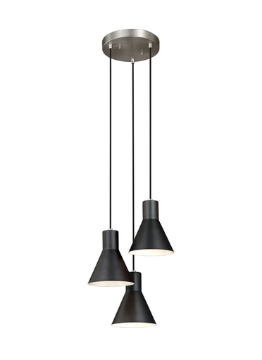 Towner Three Light Cluster Pendant Brushed Nickel