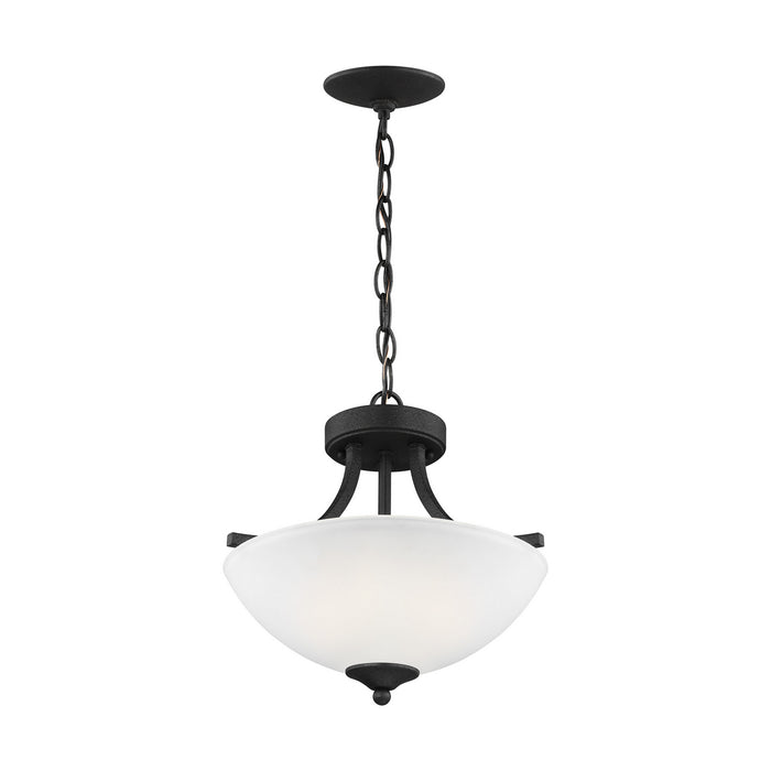 Generation Lighting - 7716502-112 - Two Light Semi-Flush Convertible Pendant - Geary - Midnight Black