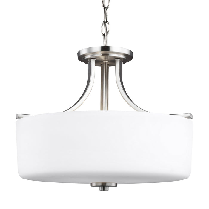 Generation Lighting - 7728803-962 - Three Light Semi-Flush Mount - Canfield - Brushed Nickel