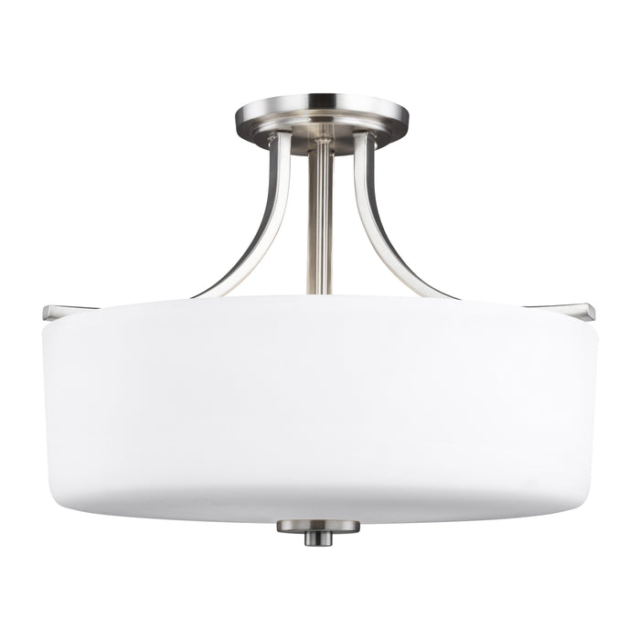 Generation Lighting - 7728803-962 - Three Light Semi-Flush Mount - Canfield - Brushed Nickel