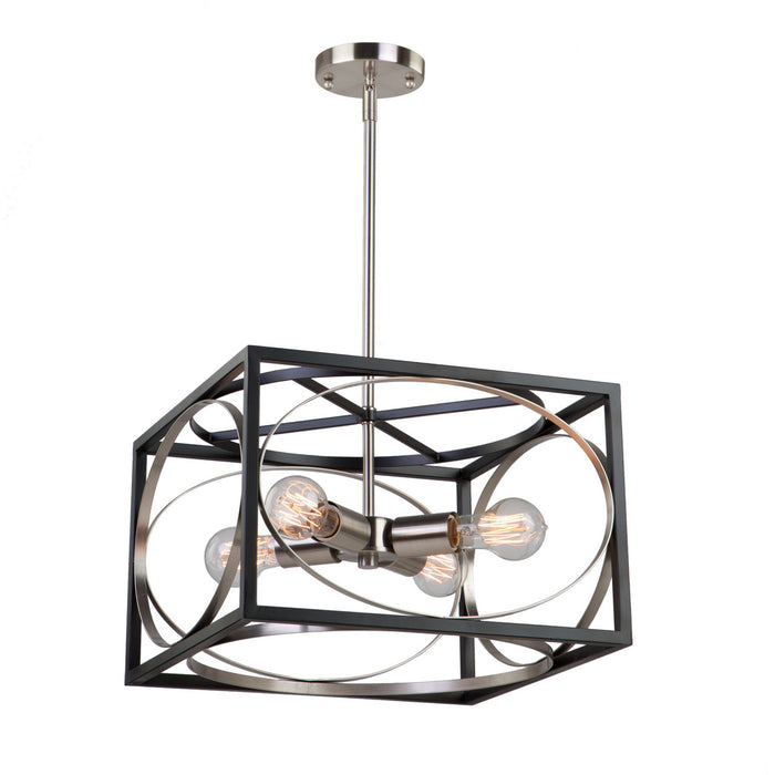 Artcraft - CL15094 - Four Light Chandelier - Corona - Black & Polished Nickel