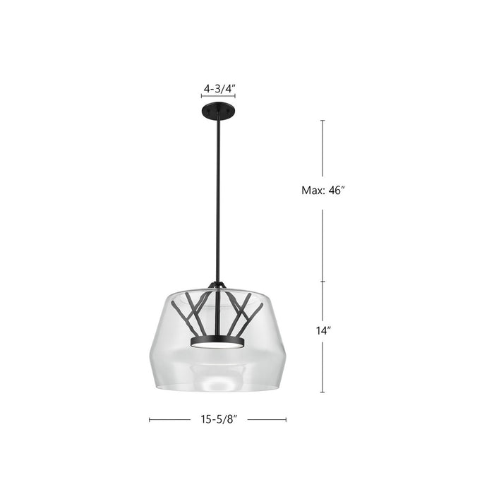 Kuzco Lighting - PD61418-CL/BK - LED Pendant - Deco - Clear/Black