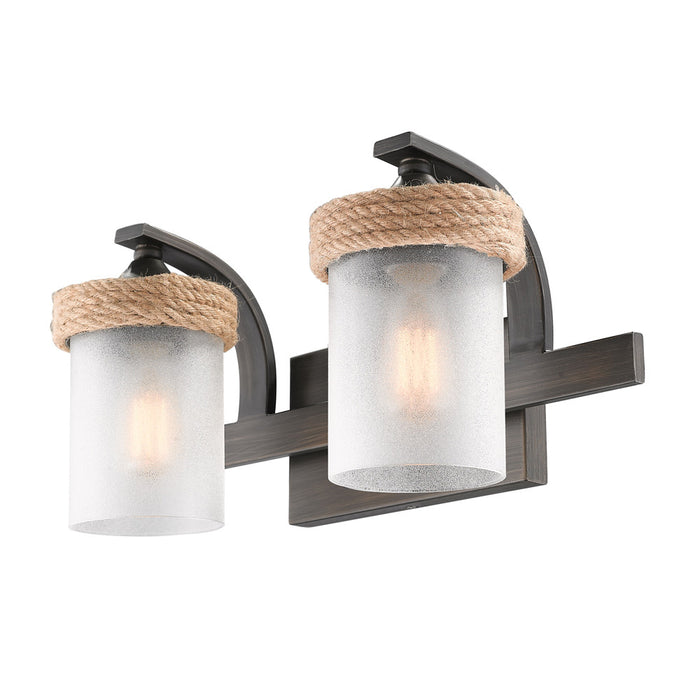 Golden - 1048-BA2 GMT-CS - Two Light Vanity - Chatham - Gunmetal Bronze
