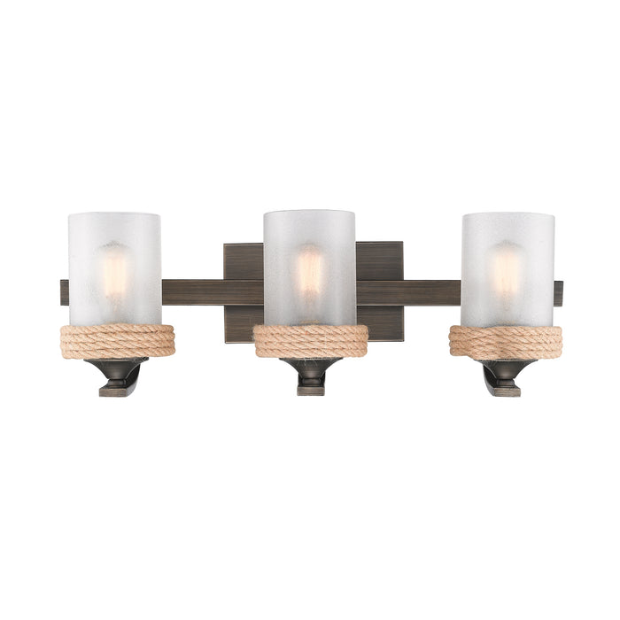 Golden - 1048-BA3 GMT-CS - Three Light Vanity Light - Chatham - Gunmetal Bronze