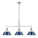 Golden - 3306-LP CH-NVY - Three Light Linear Pendant - Orwell CH - Chrome