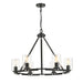 Golden - 7041-6 BLK-CLR - Six Light Chandelier - Monroe - Matte Black