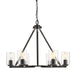 Golden - 7041-6 BLK-CLR - Six Light Chandelier - Monroe - Matte Black