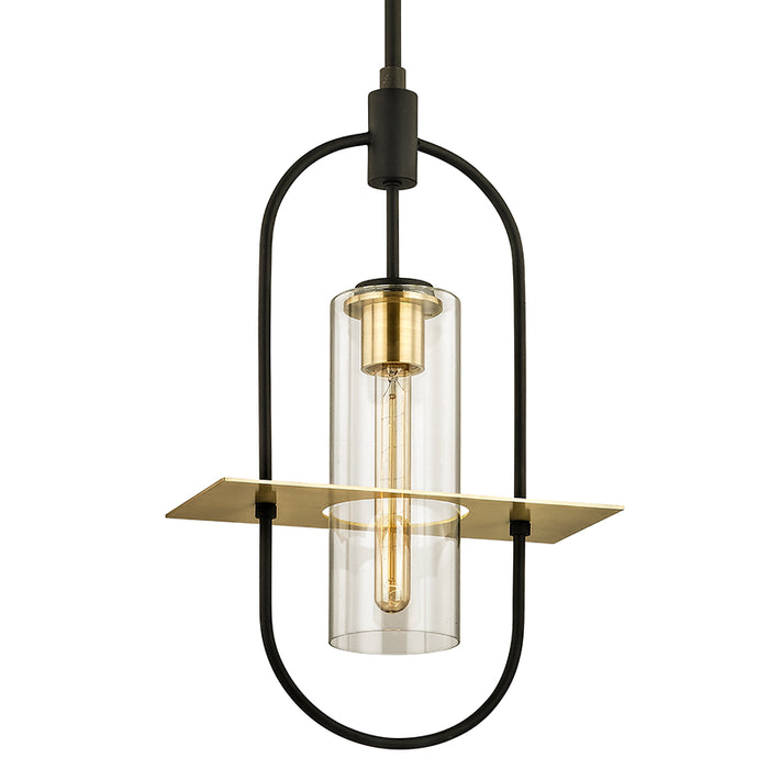 Troy Lighting - F6397-TBZ/BBA - One Light Hanging Lantern - Smyth - Dark Bronze And Brushed Brass