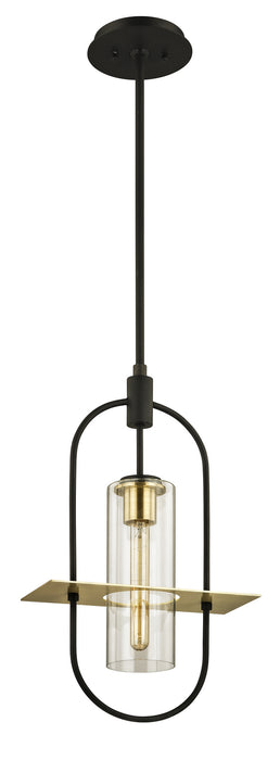 Troy Lighting - F6397-TBZ/BBA - One Light Hanging Lantern - Smyth - Dark Bronze And Brushed Brass