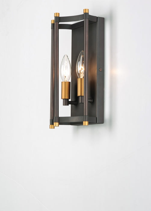 Maxim - 13599OIAB - Two Light Wall Sconce - Wellington - Oil Rubbed Bronze / Antique Brass