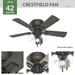 Crestfield 42" Ceiling Fan-Fans-Hunter-Lighting Design Store