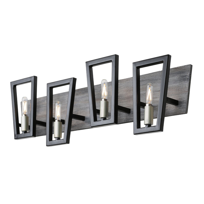 Varaluz - 260B04BLG - Four Light Bath - Zag - Black