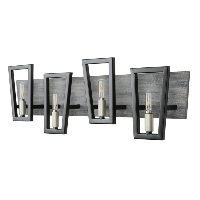 Varaluz - 260B04BLG - Four Light Bath - Zag - Black