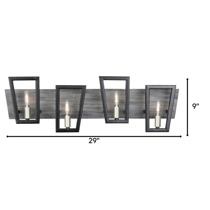 Varaluz - 260B04BLG - Four Light Bath - Zag - Black