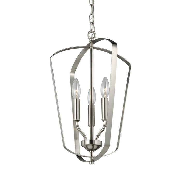 Generation Lighting - 5134903-962 - Three Light Hall / Foyer Pendant - Romee - Brushed Nickel