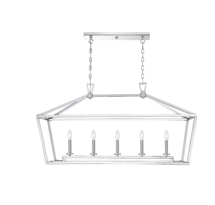 Savoy House - 1-324-5-109 - Five Light Linear Chandelier - Townsend - Polished Nickel