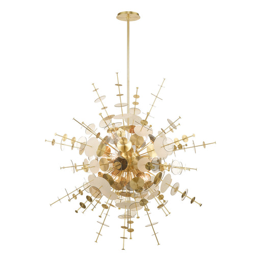 Circulo 12 Light Foyer Chandelier Satin Brass