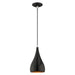 Livex Lighting - 41171-68 - One Light Mini Pendant - Amador - Shiny Black w/ Polished Chromes
