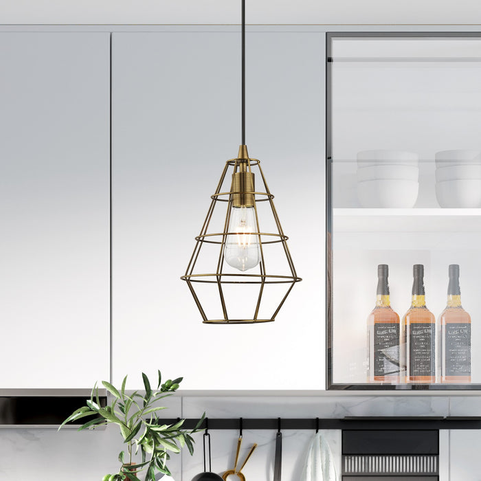 Livex Lighting - 41322-01 - One Light Mini Pendant - Bedford - Antique Brass