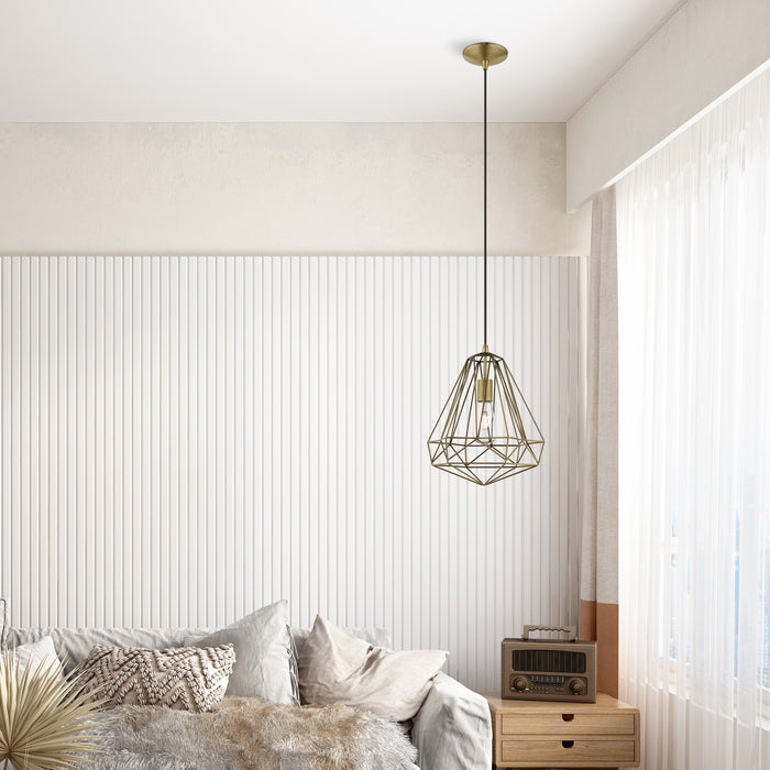 Livex Lighting - 41324-01 - One Light Mini Pendant - Knox - Antique Brass