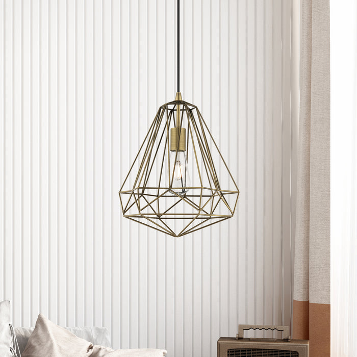 Livex Lighting - 41324-01 - One Light Mini Pendant - Knox - Antique Brass