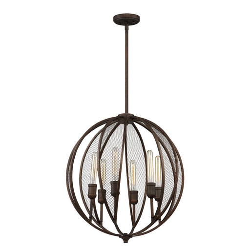 Linden Six Light Chandelier Bronze