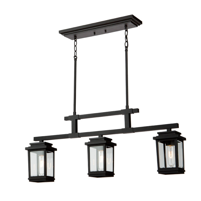 Artcraft - AC8197BK - Three Light Outdoor Chandelier - Freemont - Black