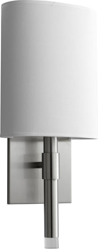 BEACON LED Wall Sconce Satin Nickel|White Linen