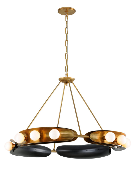 Corbett Lighting - 271-012-VB/BBR - 12 Light Chandelier - Hopper - Vintage Brass Bronze Accents