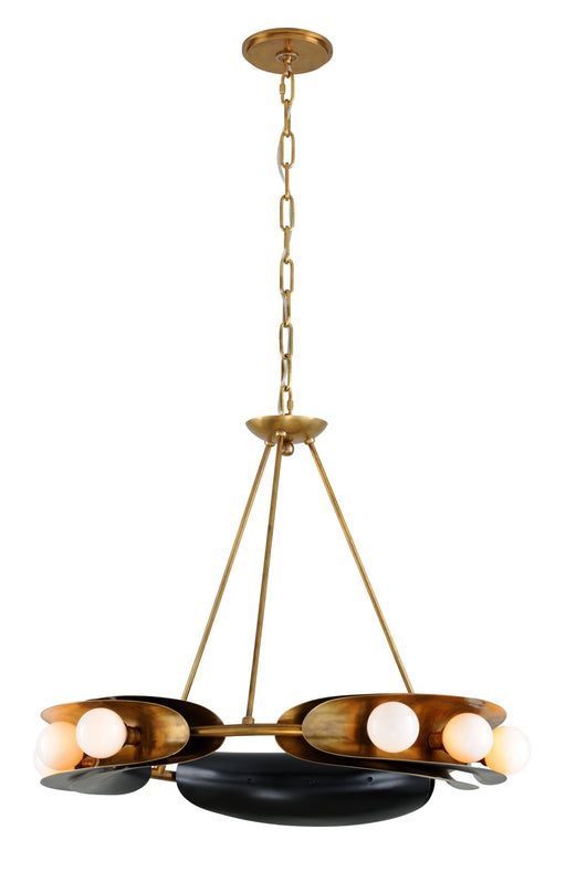 Corbett Lighting - 271-09-VB/BBR - Nine Light Chandelier - Hopper - Vintage Brass Bronze Accents