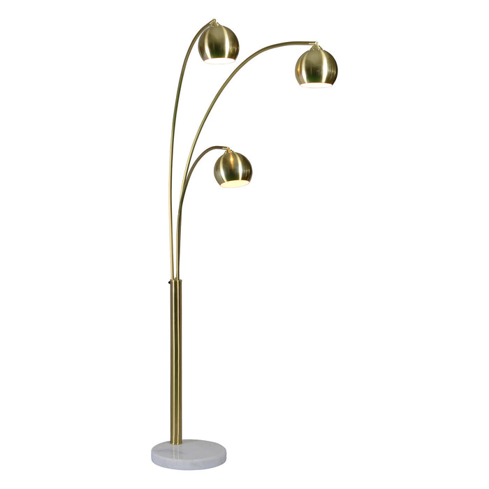 Renwil - LPF3072 - Three Light Floor Lamp - Dorset - Satin Brass