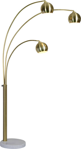Dorset Three Light Floor Lamp Satin Brass
