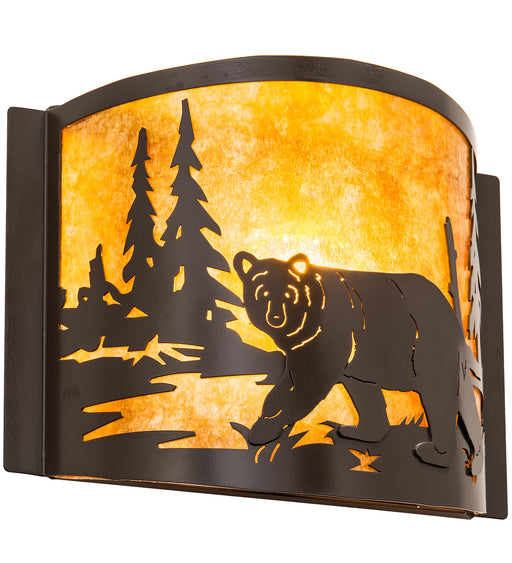 Meyda Tiffany - 211022 - One Light Wall Sconce - Bear At Lake - Antique Copper