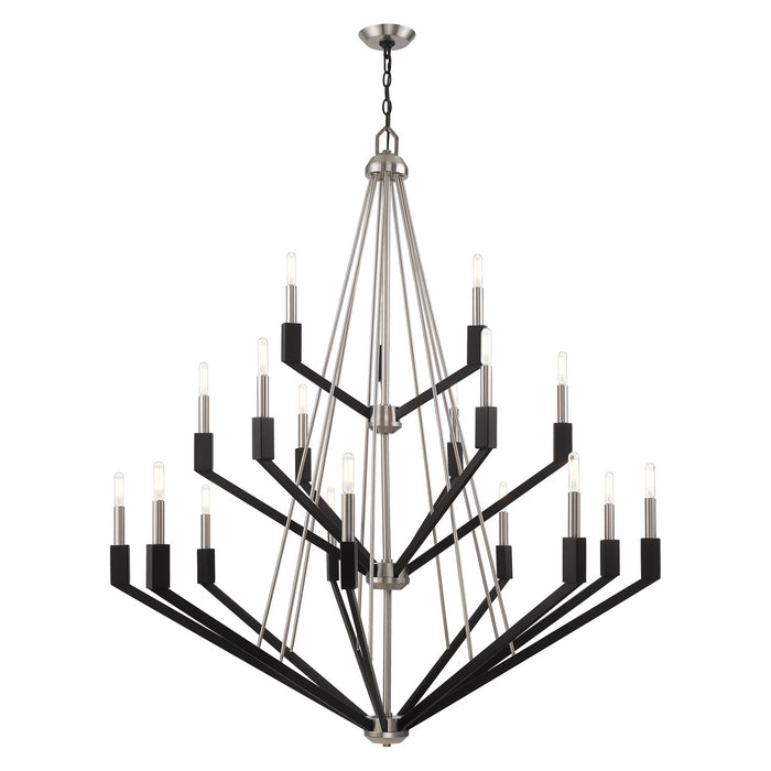Livex Lighting - 51169-91 - 18 Light Foyer Chandelier - Beckett - Brushed Nickel & Black